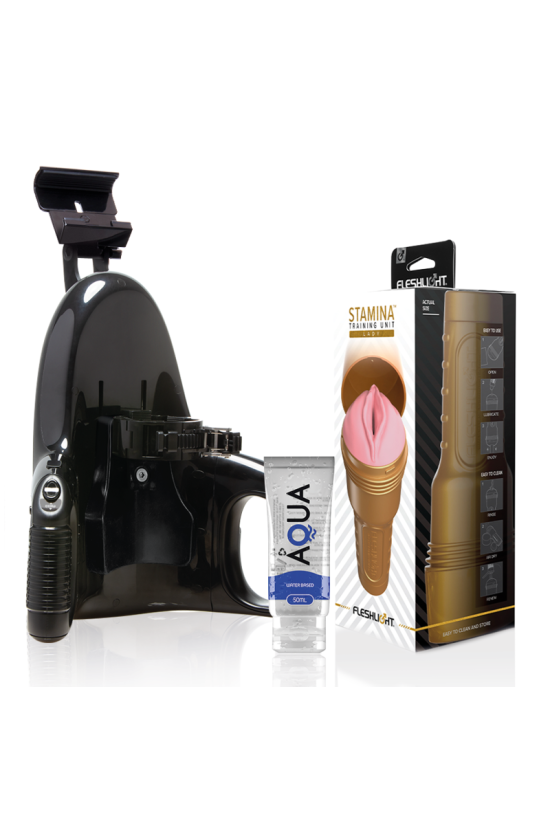 FLESHLIGHT - UNIT DI ALLENAMENTO PINK LADY STAMINA + LANCIO UNIVERSALE + LUBRIFICANTE AQUA QUALITÀ 50 ML