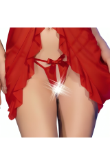 CHILIROSE - CR 4696 BABYDOLL E PERIZOMA ROSSO S/M