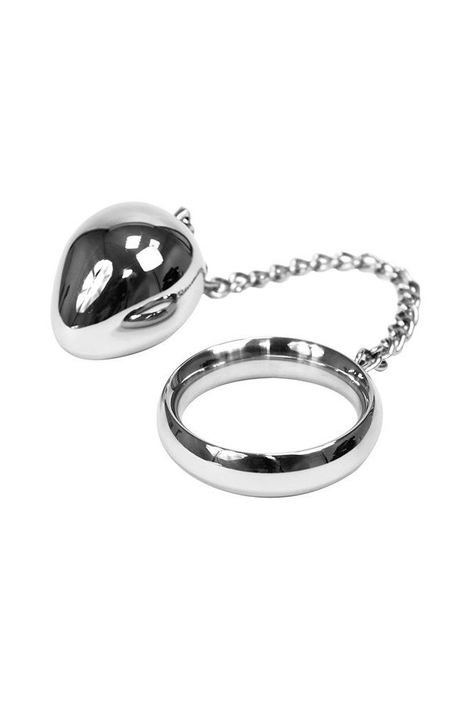 METAL HARD - ANELLO COCK 50MM + CATENA CON SFERA IN METALLO