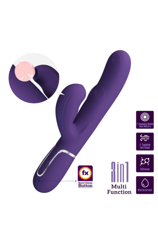 PRETTY LOVE - PERLITA VIBRATORE G-SPOT 3 IN 1 MULTIFUNZIONE VIOLA
