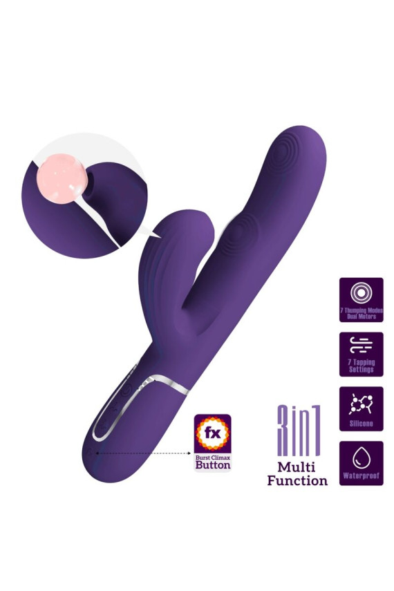 PRETTY LOVE - PERLITA VIBRATORE G-SPOT 3 IN 1 MULTIFUNZIONE VIOLA