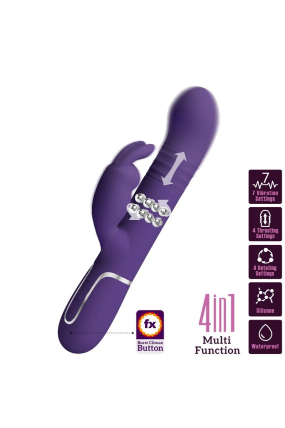 PRETTY LOVE - COALE VIBRATORE CONIGLIO CARBONE 4 EN 1 VIOLA