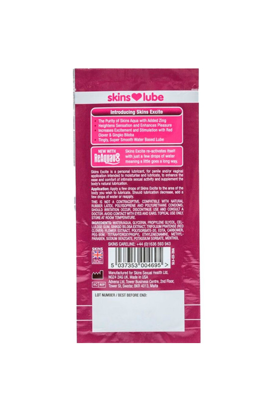 SKINS - EXCITE LUBRIFICANTE A BASE D'ACQUA MONODOSE 5 ML