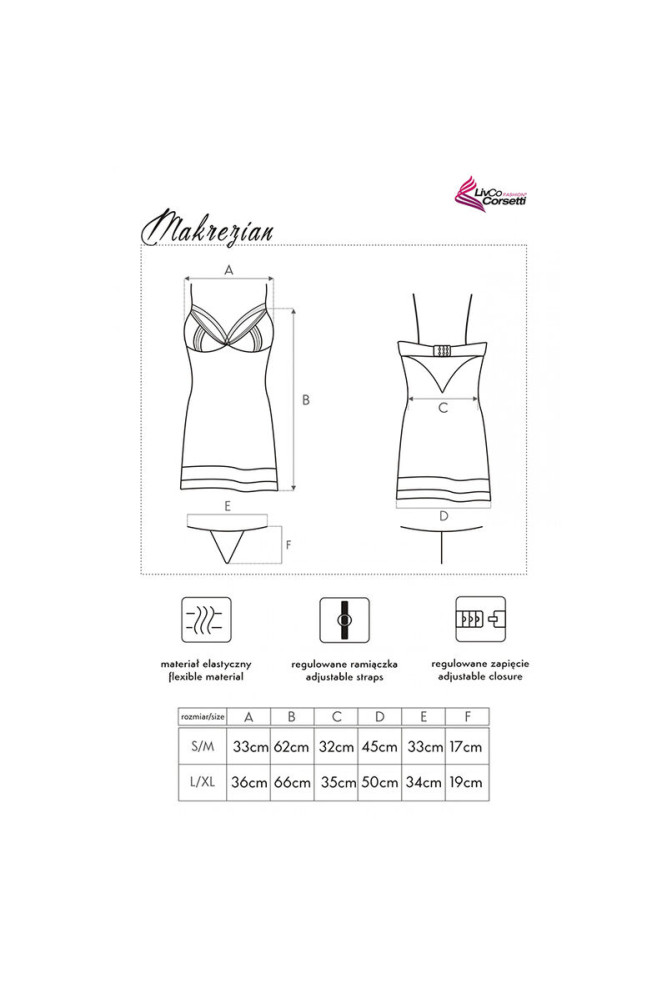 LIVCO CORSETTI FASHION - MAKREZIAN LC 90545 CAMICIA + PANTY NERO