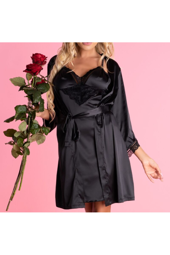 LIVCO CORSETTI FASHION - ARILADYEN LC 90568 VESTAGLIA + PANTY NERO