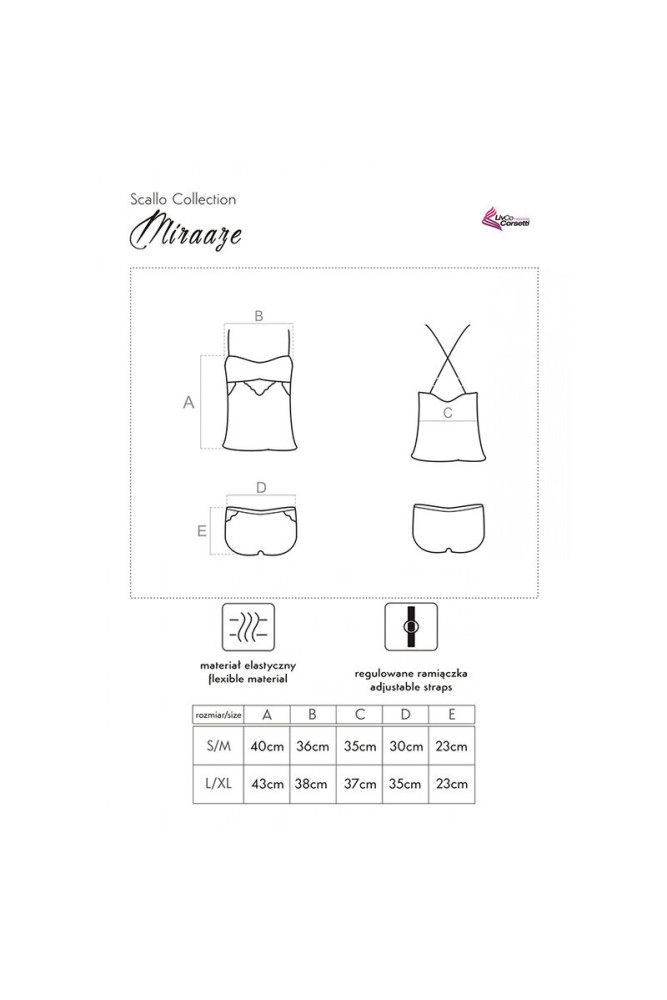 LIVCO CORSETTI FASHION - MIRAAZE LC 90567 CAMICIA + PANTALONCINO NERO