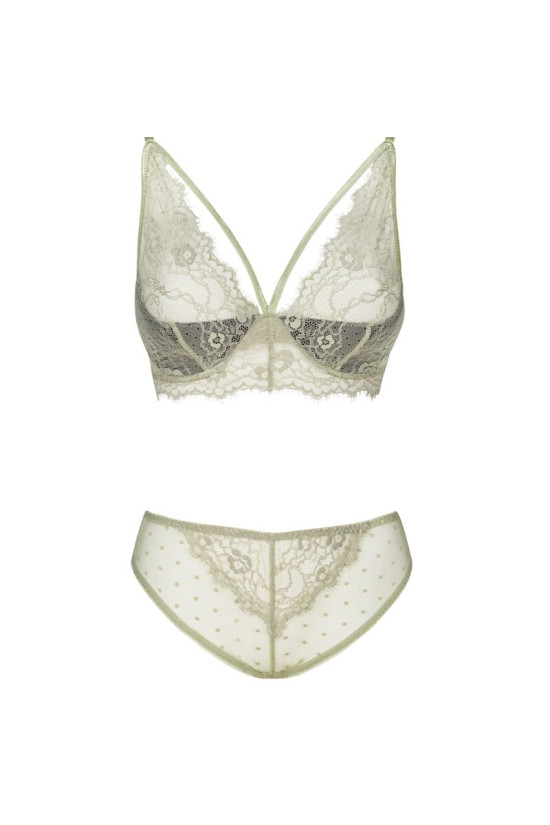 LIVCO CORSETTI FASHION - PINE LC 90667 REGGISENO + SLIP KHAKI