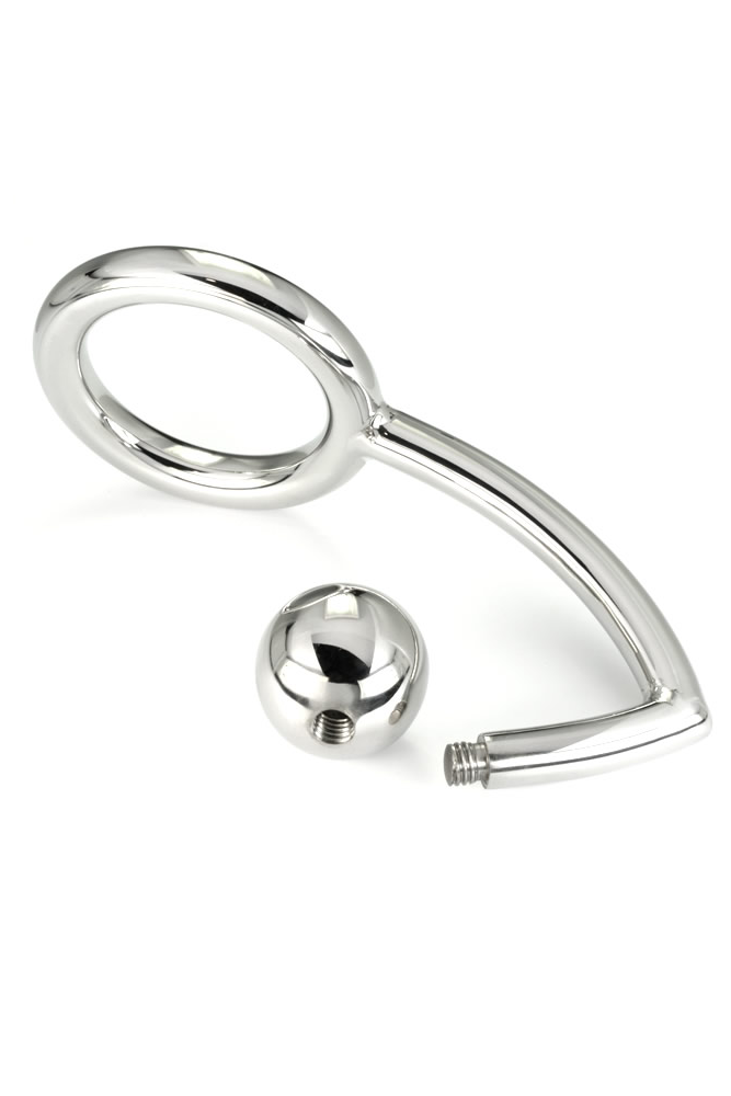 METAL HARD - ANELLO COCK RING CON GANCIO INTRUDER ANALE 45MM