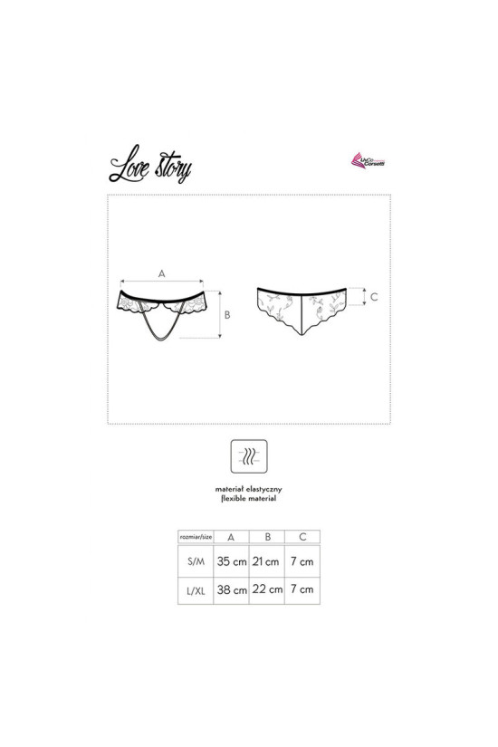 LIVCO CORSETTI FASHION - LOVE STORY LC 90679 PANTY CROTCHLESS NERO