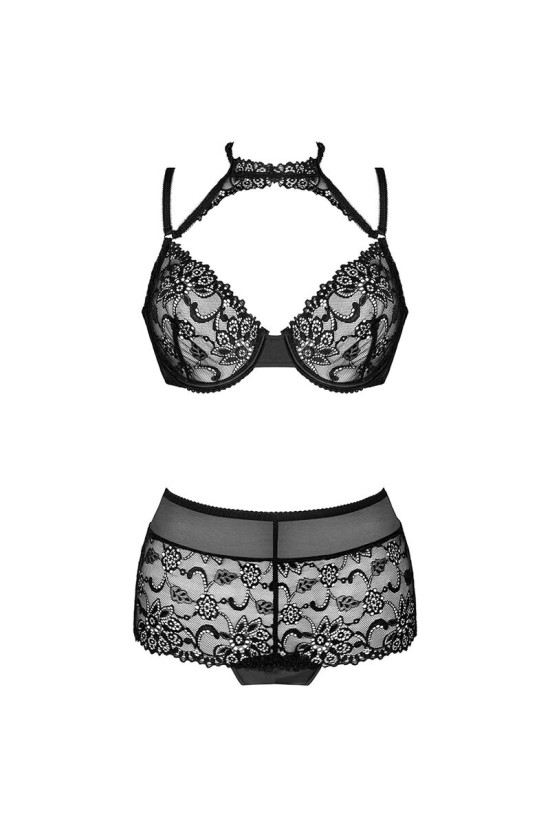 LIVCO CORSETTI FASHION - LINERA PER LA COLLEZIONE SENSES REGGISENO + SLIP NERO