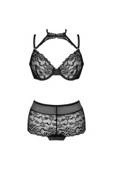 LIVCO CORSETTI FASHION - LINERA PER LA COLLEZIONE SENSES REGGISENO + SLIP NERO