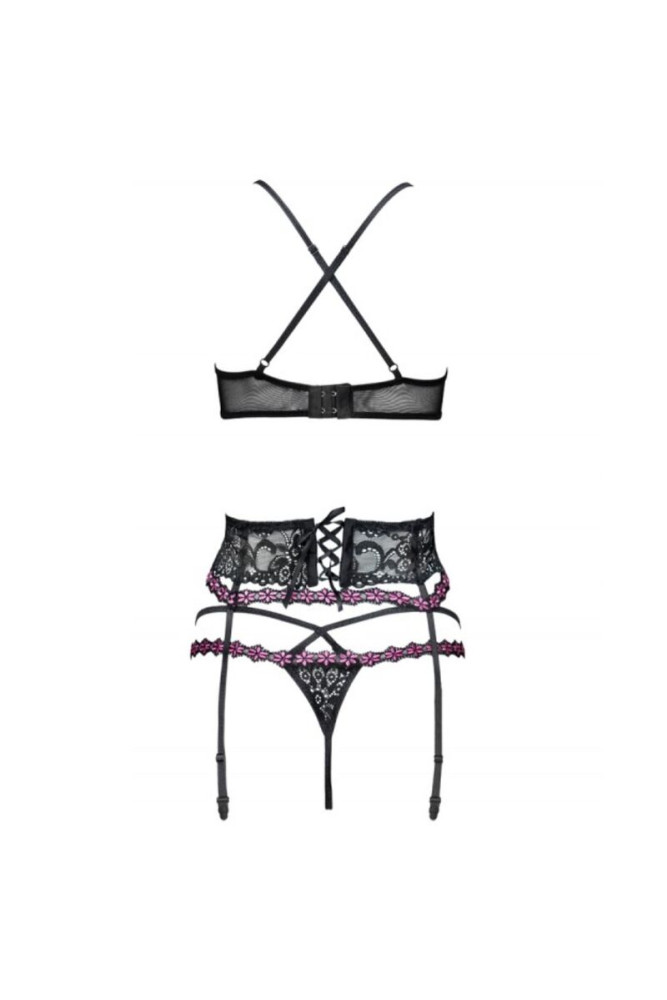 LIVCO CORSETTI FASHION - SNEHANA LC 90443 REGGISENO + REGGISENO + SLIP NERO