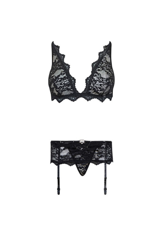 LIVCO CORSETTI FASHION - BELITA LC 90231 REGGISENO + SLIP + REGGISENO NERO L/XL