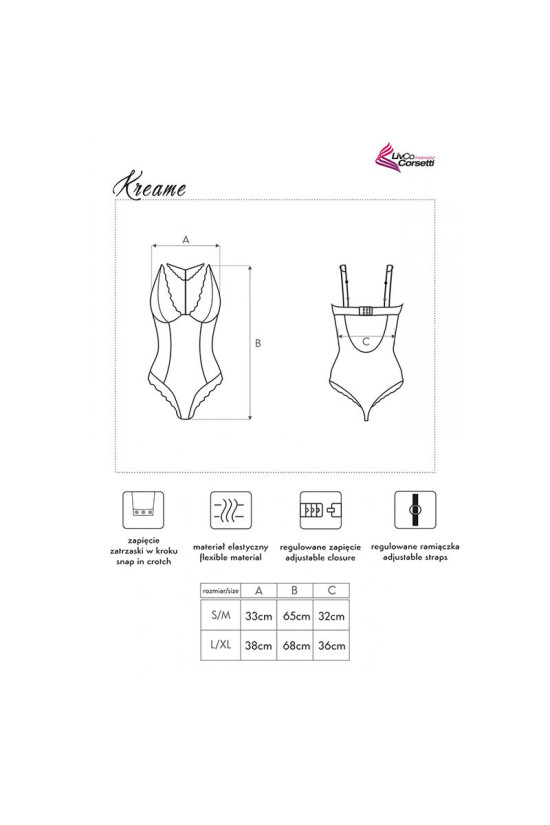LIVCO CORSETTI FASHION - KREAME LC 90546 BODY NERO L/XL