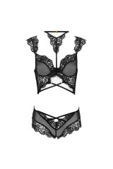 LIVCO CORSETTI FASHION - PALMENOM LC 90614 REGGISENO + SLIP NERO L/XL