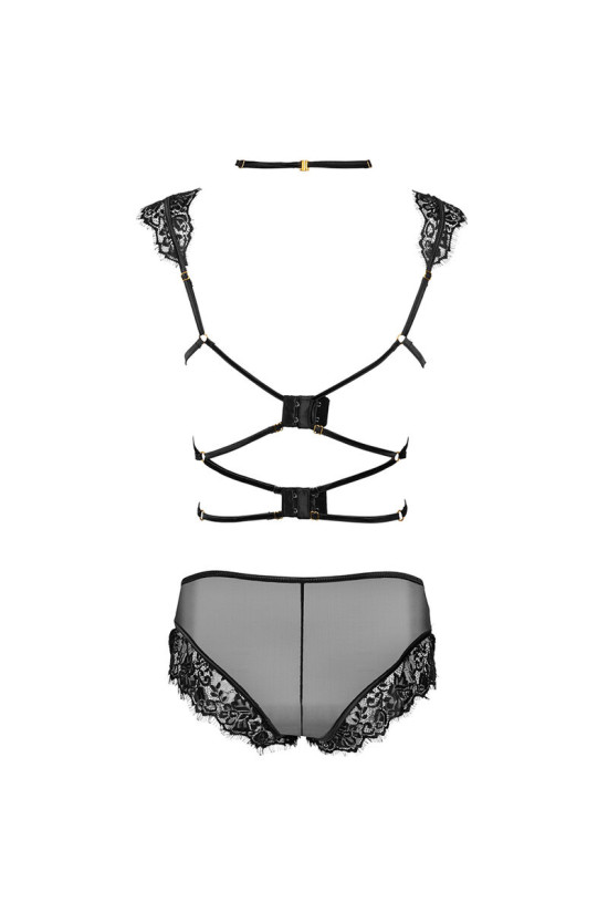 LIVCO CORSETTI FASHION - PALMENOM LC 90614 REGGISENO + SLIP NERO L/XL