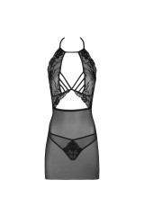 LIVCO CORSETTI FASHION - MALVIAMI LC 90625 CAMICIA + PANTY NERO L/XL