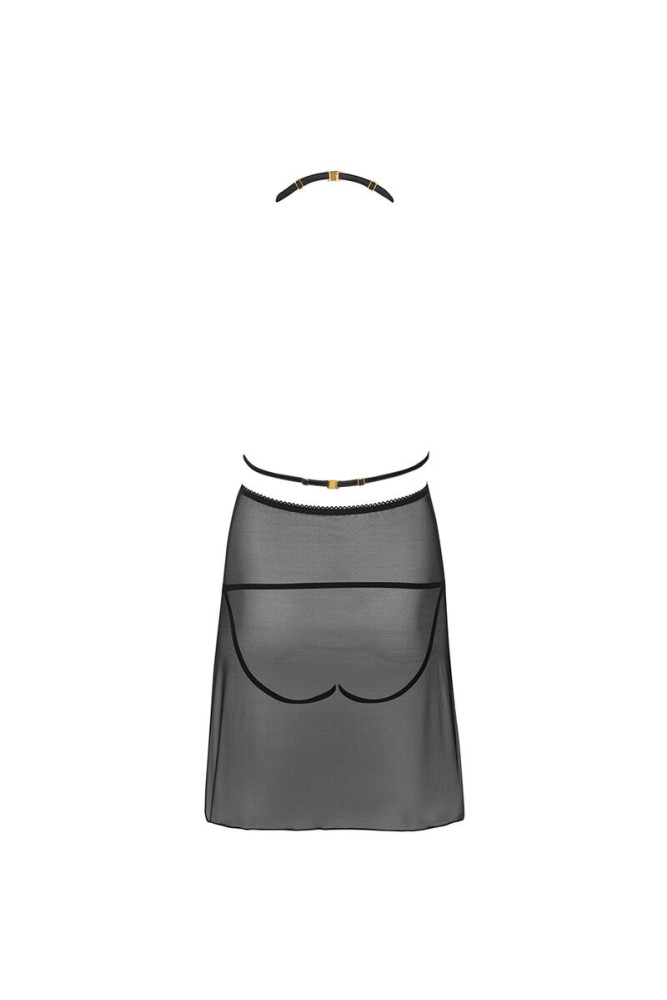 LIVCO CORSETTI FASHION - MALVIAMI LC 90625 CAMICIA + PANTY NERO L/XL