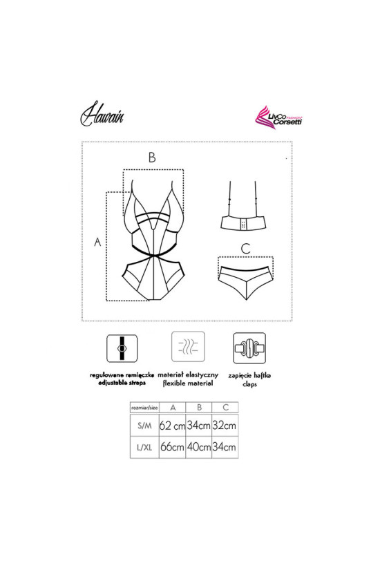 LIVCO CORSETTI FASHION - HAWAIN LC 90665 BODY NERO L/XL