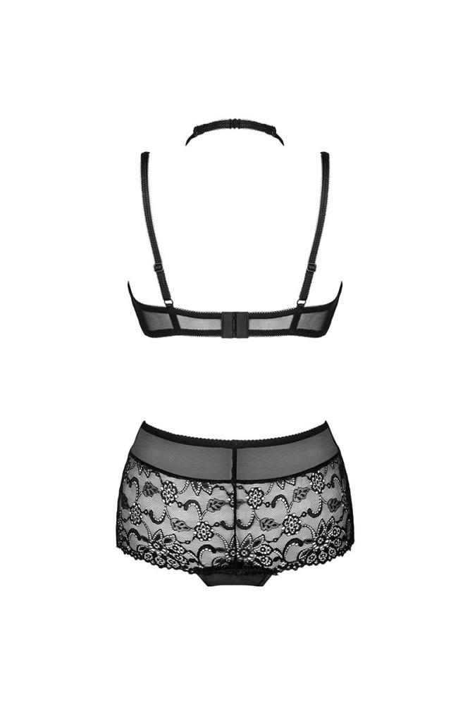 LIVCO CORSETTI FASHION - LINERA FOR THE SENSES COLLEZIONE BRA + PANTY NERO L/XL