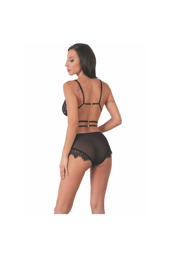 LIVCO CORSETTI FASHION - DREZNA LC 90733 REGGISENO + SLIP NERO L/XL