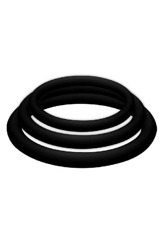 JOYDIVISION POTENZDUO - PLUS SET 3 ANELLI NERO - S