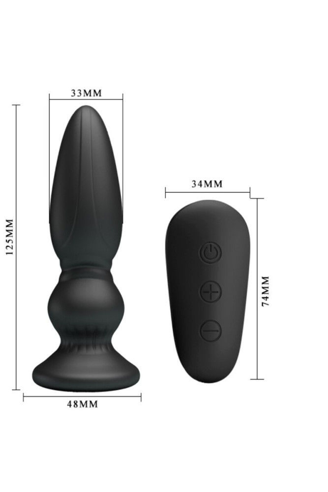 MR PLAY - POTENTE VIBRATORE TELECOMANDO PLUG ANALE NERO