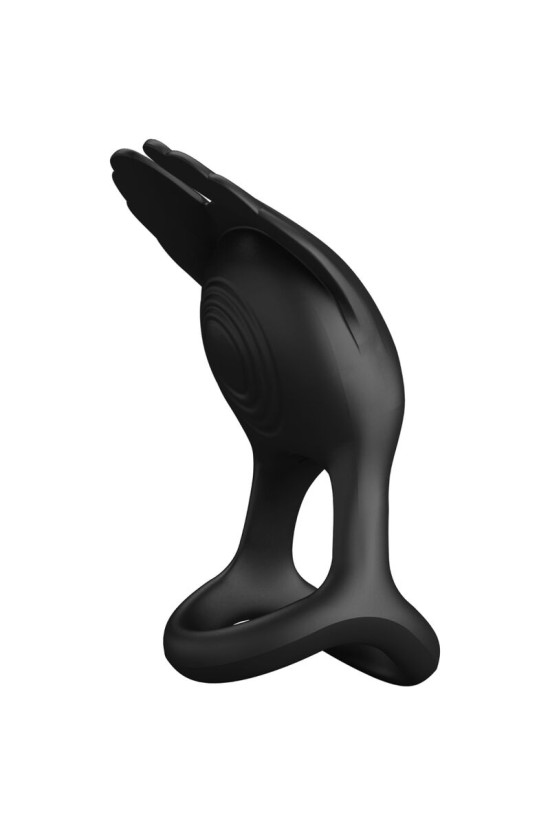 PRETTY LOVE - SILAS ANELLO PER PENE VIBRANTE 7 VIBRAZIONI IN SILICONE NERO