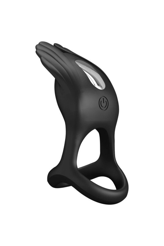 PRETTY LOVE - SILAS ANELLO PER PENE VIBRANTE 7 VIBRAZIONI IN SILICONE NERO