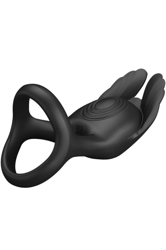 PRETTY LOVE - SILAS ANELLO PER PENE VIBRANTE 7 VIBRAZIONI IN SILICONE NERO