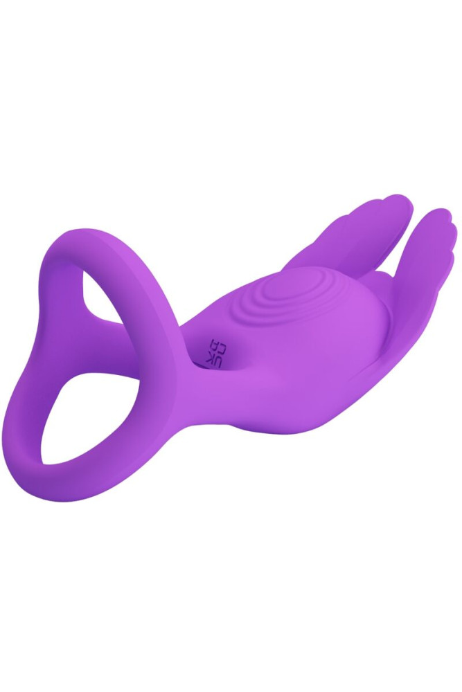 PRETTY LOVE - SILAS ANELLO PER PENE VIBRANTE 7 VIBRAZIONI IN SILICONE VIOLA