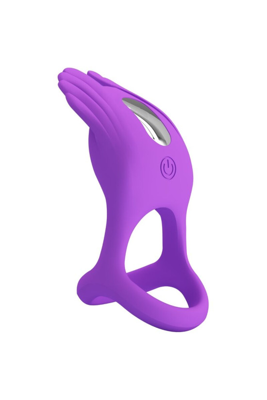 PRETTY LOVE - SILAS ANELLO PER PENE VIBRANTE 7 VIBRAZIONI IN SILICONE VIOLA