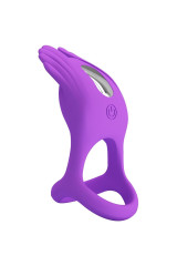 PRETTY LOVE - SILAS ANELLO PER PENE VIBRANTE 7 VIBRAZIONI IN SILICONE VIOLA