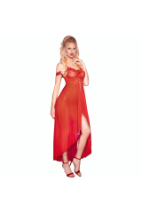 CHILIROSE - CR 3716 BABYDOLL LUNGA ROSSO S/M