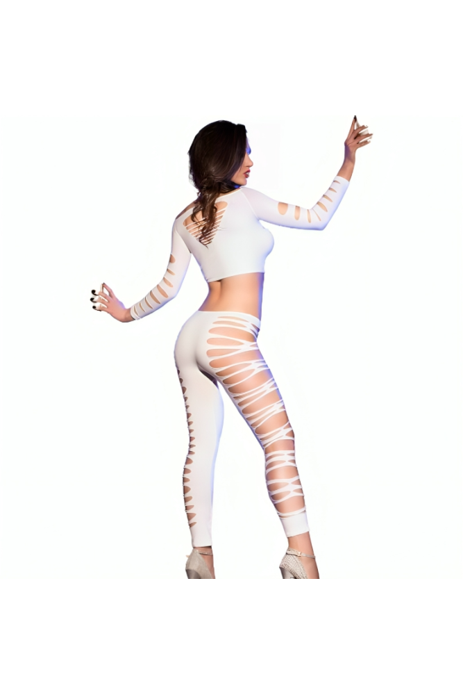 CHILIROSE - CR 3654 TOP E LEGGINS BIANCO S/M