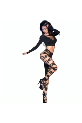 CHILIROSE - CR 3654 TOP E LEGGINS NERO S/M