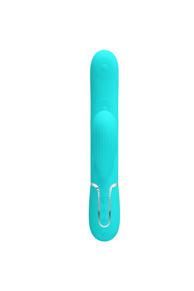 PRETTY LOVE - VIBRATORE MULTIFUNZIONE PERLITA 3 IN 1 G-SPOT VERDE ACQUA
