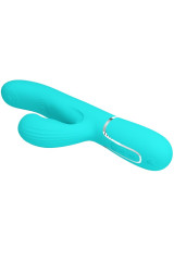 PRETTY LOVE - VIBRATORE MULTIFUNZIONE PERLITA 3 IN 1 G-SPOT VERDE ACQUA