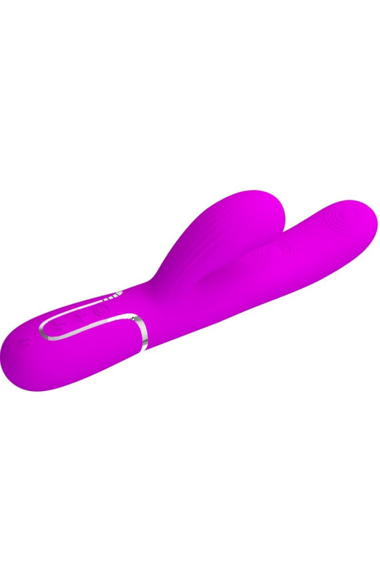 PRETTY LOVE - VIBRATORE MULTIFUNZIONE PERLITA 3 IN 1 G-SPOT VIOLA