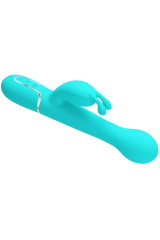 PRETTY LOVE - VIBRATORE DEJON RABBIT 3 IN 1 MULTIFUNZIONE VERDE ACQUA