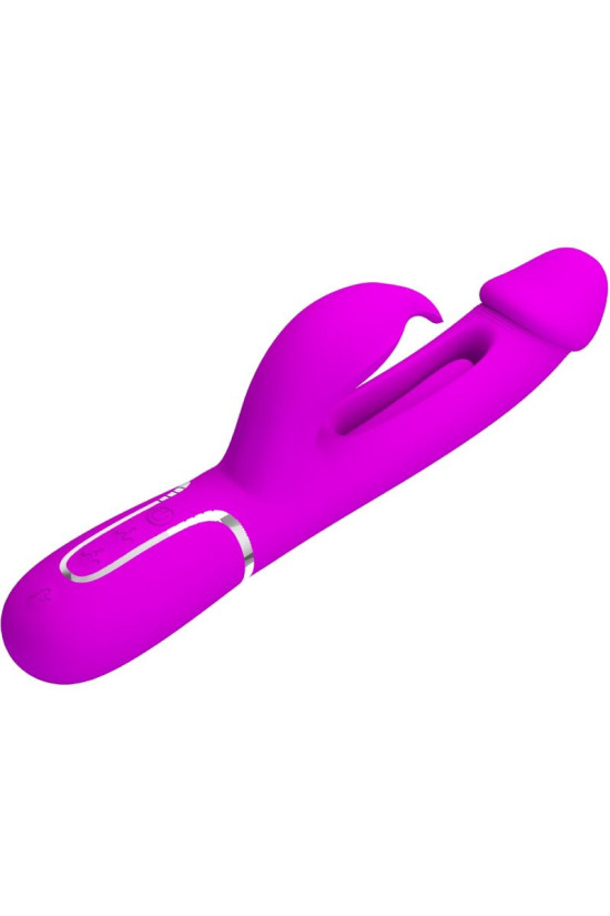 PRETTY LOVE - VIBRATORE DEJON RABBIT 3 IN 1 MULTIFUNZIONE FUCSIA