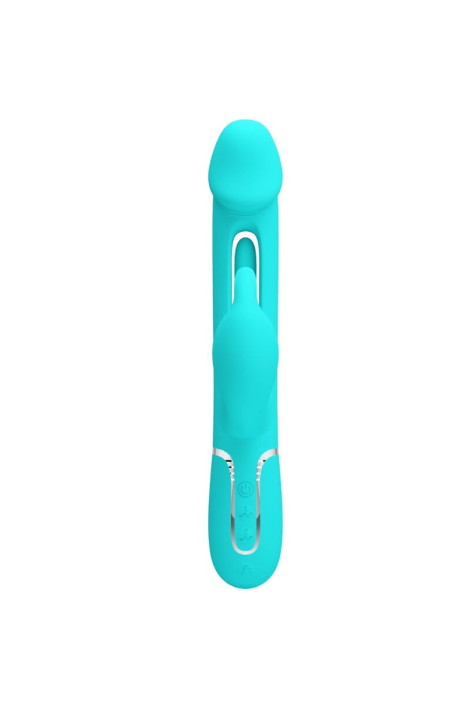 PRETTY LOVE - VIBRATORE DEJON RABBIT 3 IN 1 MULTIFUNZIONE VERDE ACQUA