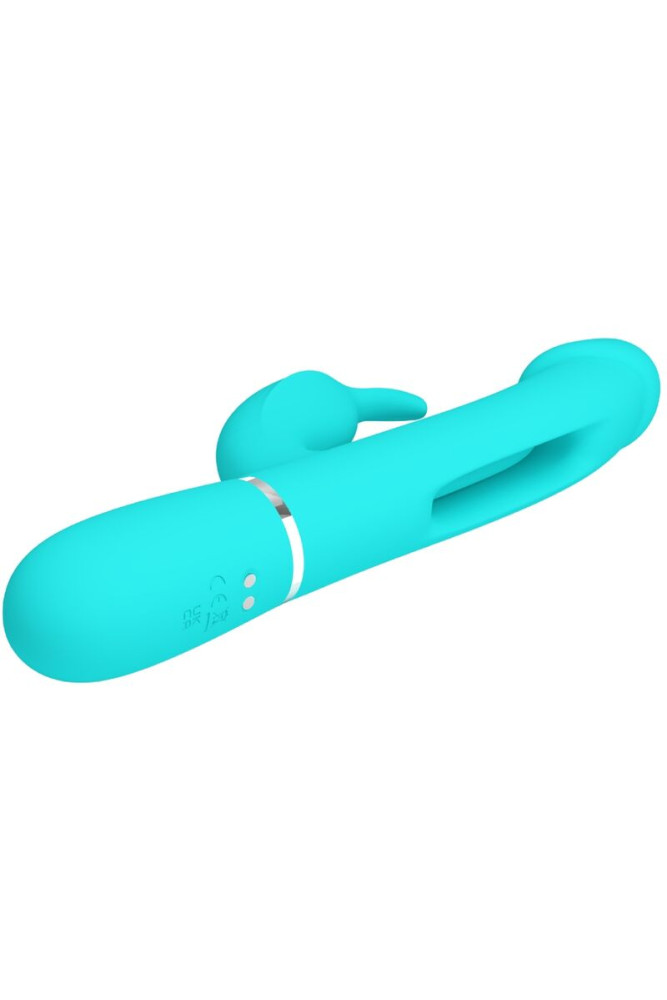 PRETTY LOVE - VIBRATORE DEJON RABBIT 3 IN 1 MULTIFUNZIONE VERDE ACQUA