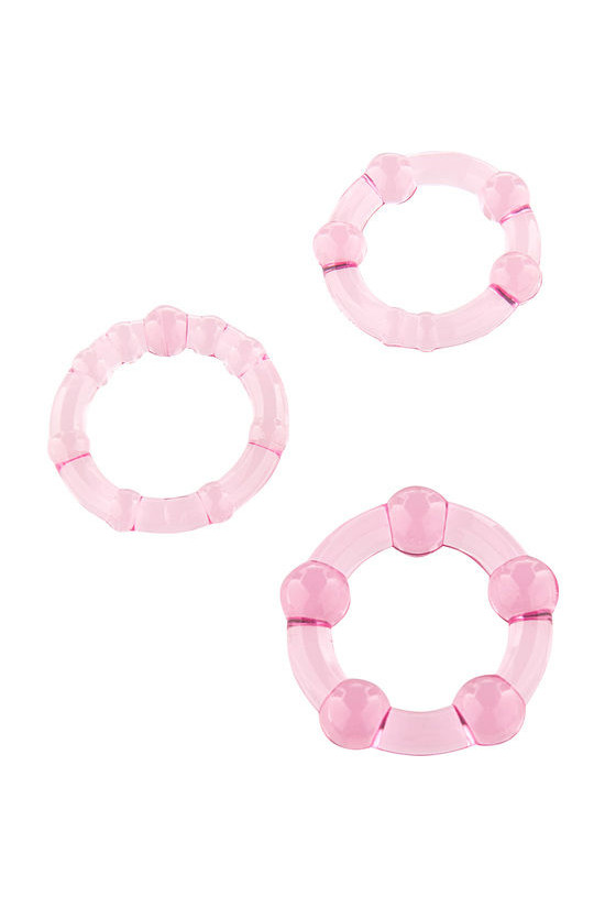 SEVEN CREATIONS - SET DI TRE ANELLI PER PENE ROSA