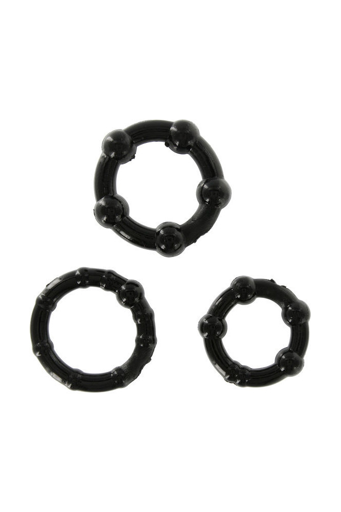 SEVEN CREATIONS - SET DI TRE ANELLI PER PENE NERI