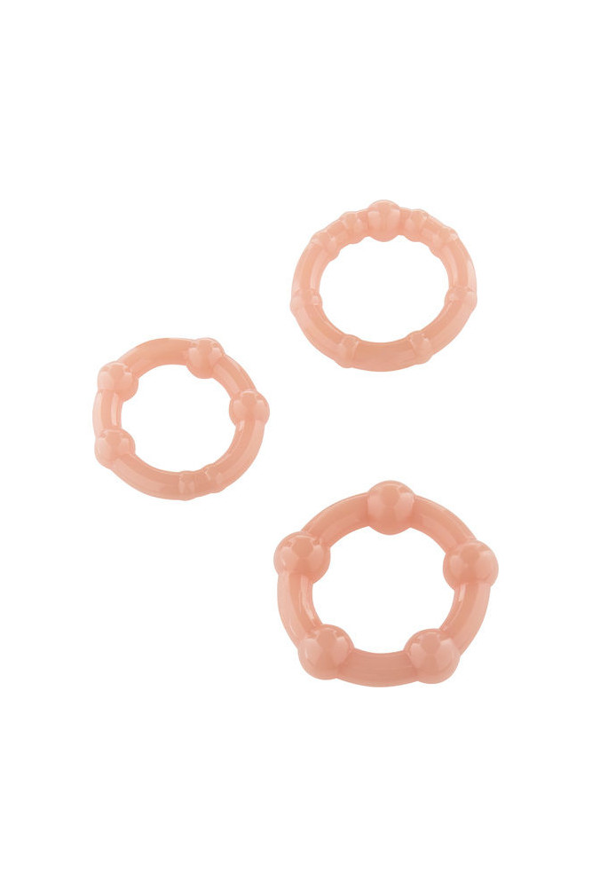 SEVEN CREATIONS - SET DI TRE ANELLI PER PENE IN PELLE