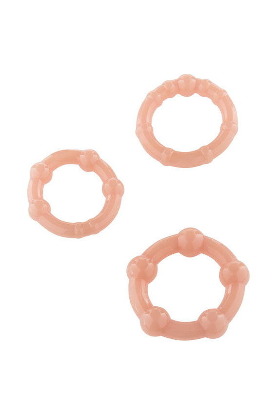 SEVEN CREATIONS - SET DI TRE ANELLI PER PENE IN PELLE