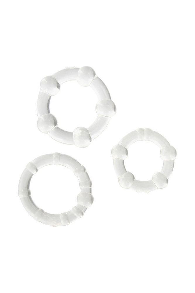 SEVEN CREATIONS - SET DI TRE ANELLI PER PENE TRASPARENTI