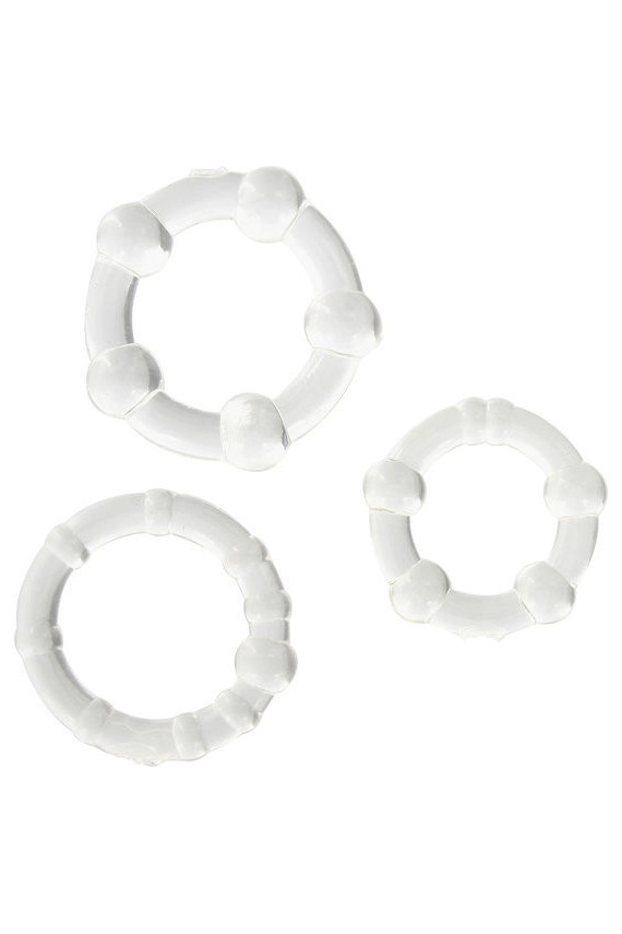 SEVEN CREATIONS - SET DI TRE ANELLI PER PENE TRASPARENTI