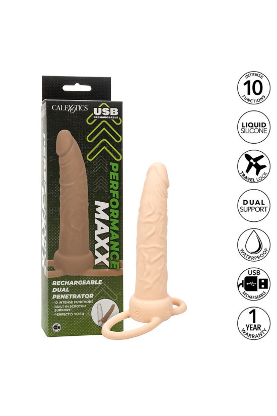 CALEXOTICS - PERFORMANCE MAXX RICARICABILE DOPPIO PENETRATORE PELLE LEGGERA